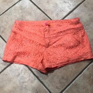 Coral lace junior shorts